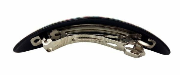 2110731879 Haarspeld Patentspeld Ovaal 9cm - Sterren Print - Zwart/Wit