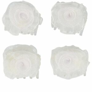 Haarspeld Haarklemmen 3cm – Roos Bloem – Chiffon Stof – Wit – Set van 4