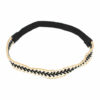 Haarband sierband - Gevlochten ketting 1,5cm - Zwart wit goud