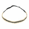 Haarband sierband - Gevlochten ketting 1,5cm - Zwart wit goud