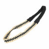 Haarband sierband - Gevlochten ketting 1,5cm - Zwart wit goud