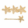 2110732101 Haarspeld Duckklem & Schuifspeldje 7cm – Zeesterren – Metaal – Goud – Set van 2