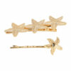2110732110 Haarspeld Duckklem & Schuifspeldje 7cm – Zeesterren – Metaal – Goud – Set van 2