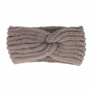 Haarband Twist 10cm – Effen Kleur – Gebreide Stof – Donkergrijs