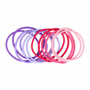 Haarelastieken basic - Dun zonder metaal - Roze paars - Set van 18