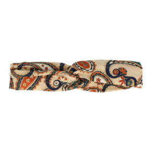 Haarband Twist 5cm – Paisleyprint – Gladde Stof – Multicolor Beige Bruin