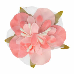 Haarspeld Duckklem 6cm – Bloemvorm van Stof – Zalmroze