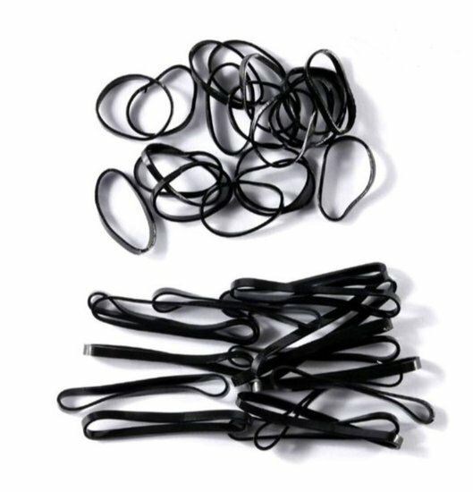 2110749519 Haarelastiekjes mini - Mix 1cm en 3cm - Zwart - Set van 80