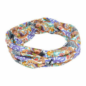 Haarband Twist 11cm – Paisleyprint – Jersey Stof – Multicolor Paars