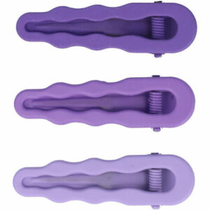 Haarspeld Duckklemmen 6cm – Open Wavevorm – Metaal – Paars – Set van 3