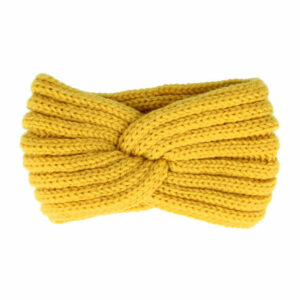 Haarband Twist 10cm – Effen Kleur – Gebreide Stof – Geel