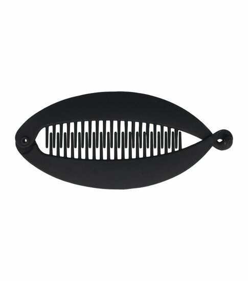 2110750074 Haarspeld bananenklem - Staartklem basic matte kleur 14cm - Zwart