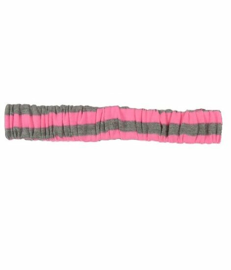 2110759257 Haarband sport – Streeppatroon – 2,5 cm – Grijs & roze