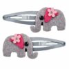 2110759344 Haarspeld Klikklak 4 cm - Olifant Vilt - Lichtgrijs - Set van 2