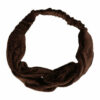 2110763943 Haarband Twist 6cm – Effen Kleur – Velvet Stof – Bruin