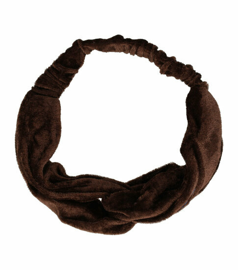 2110763943 Haarband Twist 6cm – Effen Kleur – Velvet Stof – Bruin