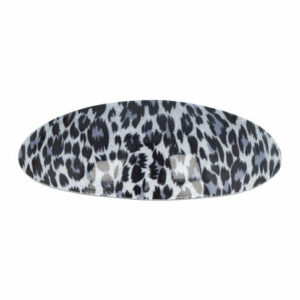 Haarspeld Patentspeld Ovaal 10cm – Panter Patroon – Grijs/Zwart
