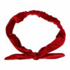 2110763988 Haarband Knoop 6cm – Strikje met IJzerdraad – Effen Kleur – Velvet stof – Rood