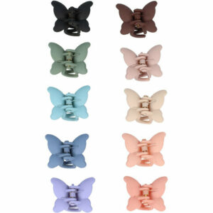 Haarspeld Haarklemmen 2,5cm – Klein Vlindervorm – Blauw Groen Bruin Roze Beige Paars Zwart – Set van 10