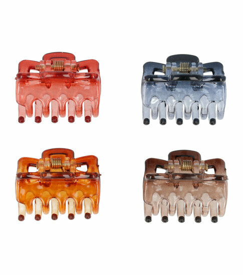 Haarspeld Haarklemmen 2,5cm – Recht – Bruin Blauw Rood – Set van 4