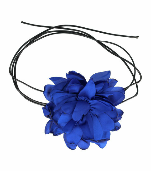 2110768038 Haarband bloem - Veter striklint - Blauw