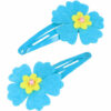 2110768095 Haarspeld Klikklak 5 cm - Bloem Vilt - Blauw - Set van 2