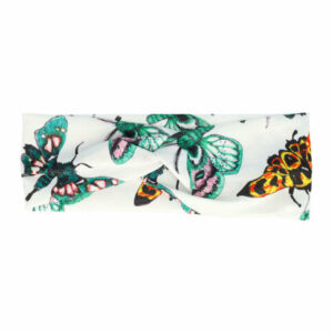 Haarband Twist 7,5cm – Vlinderprint – Jersey Stof – Groen Geel Wit