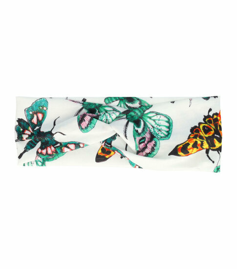 2110768128 Haarband Twist 7,5cm – Vlinderprint – Jersey Stof – Groen Geel Wit