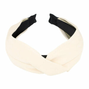 Haarband Diadeem 6cm – Twist & Kreukelpatroon Stof – Creme