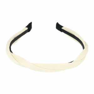 Haarband Diadeem 1,5cm – Gedraaid Rubberlook – Creme