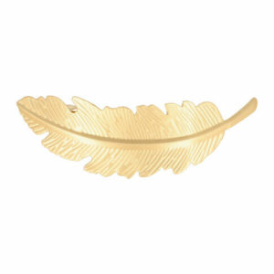 Haarspeld Patentspeld Veervorm 9cm – Metaal Feather – Goud