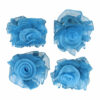 2110768335 Haarspeld Haarklemmen 3cm – Roos Bloem – Chiffon Stof – Blauw – Set van 4