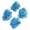 2110768338 Haarspeld Haarklemmen 3cm – Roos Bloem – Chiffon Stof – Blauw – Set van 4
