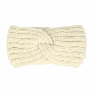 Haarband Twist 10cm – Effen Kleur – Gebreide Stof – Creme