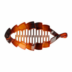 Haarspeld bananenklem - Straatklem vierkant fantasie 14cm - Bruin