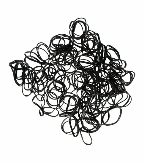 2110769943 Haarelastiekjes mini - 1cm - Zwart - Set van 150