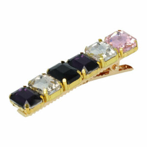 Haarspeld Duckklem 6,5cm – Facet Stenen – Transparant Zwart