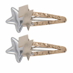 Haarspeld Klikklak 5 cm - Ster Bliksem - Zilver Goud - Set van 2