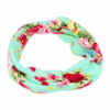 2110770840 Haarband Twist 8cm – Roos Bloemenprint –Jersey Stof – Groen