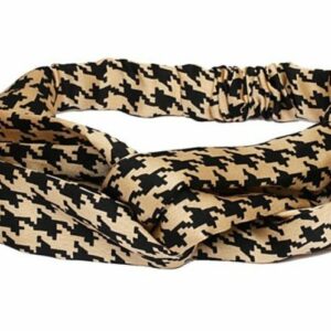 Haarband Twist 5cm – Ruitprint – Gladde Stof – Zwart Beige