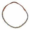 Haarband gevlochten - Veter 1cm ketting - Bruin blauw goud