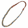 Haarband gevlochten - Veter 1cm ketting - Bruin blauw goud