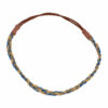 Haarband gevlochten - Veter 1cm ketting - Bruin blauw goud