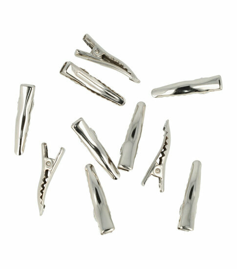 2110770966 DIY haarspeld gebogen 3 cm – metalen alligatorspeldjes – zilver – set van 10