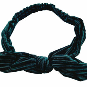 Haarband Knoop 6cm – Strikje met IJzerdraad – Velvet Ribstof – Groen