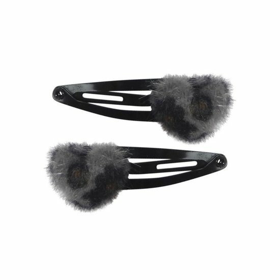 2110775004 Haarspeld Klikklak 4 cm - Hart Panter - Grijs - Set van 2