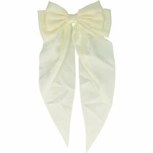 Haarspeld Patentspeld Strik 13cm – Lange Linten 32cm – Handmade – Crème