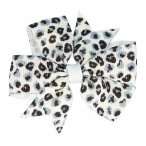 Haarspeld Duckklem 6,5cm – Strik van Stof – Panterprint – Zwart Wit