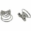 Haarspeld curlies - Strik strass steentjes 1cm - Zilver - Set van 2