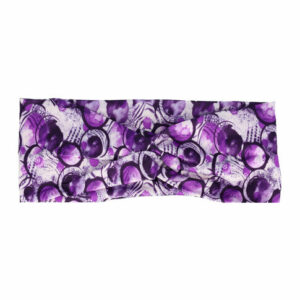 Haarband Twist 9cm – Cirkelprint – Jersey Stof – Wit Paars